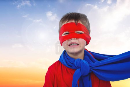 Photo for Boy dressed as superhero close up - Royalty Free Image