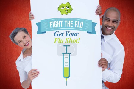 Foto de Gente de negocios luchando contra el signo de gripe - Imagen libre de derechos