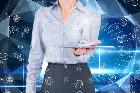 Photo for Businesswoman holding a digital tablet - Royalty Free Image