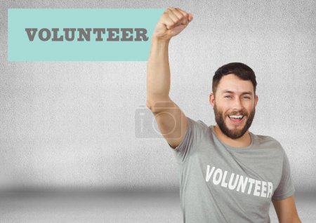 Photo for Man volunteer arm up - Royalty Free Image