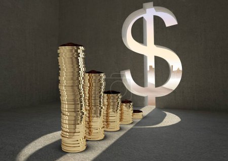 Photo for "Money against dollar background" - Royalty Free Image