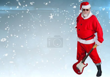 Photo for Digital composite of santa playing music - Royalty Free Image