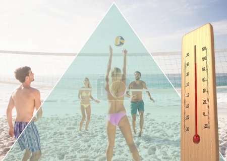 Téléchargez les photos : "les adolescents jouant beach volley - en image libre de droit