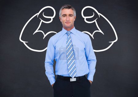 Photo for Digital composite of business man with strong arms - Royalty Free Image
