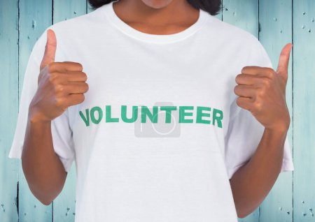 Photo for T shirt volunteer close up - Royalty Free Image