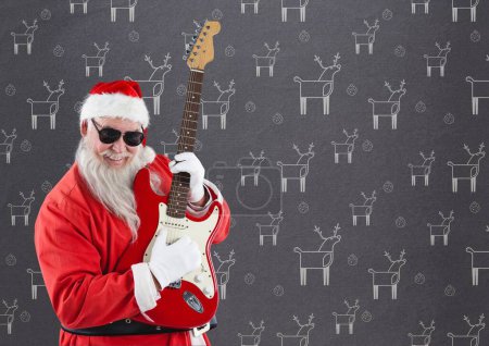 Photo for Santa Claus with guitar - Royalty Free Image