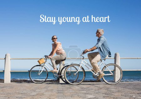 Photo for Digital composite of couples on bikes - Royalty Free Image