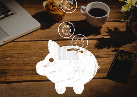 Photo for Piggy bank with money - Royalty Free Image