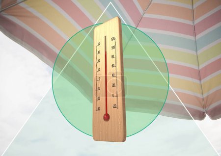 Téléchargez les photos : Composite numérique de thermomètre pour fond - en image libre de droit