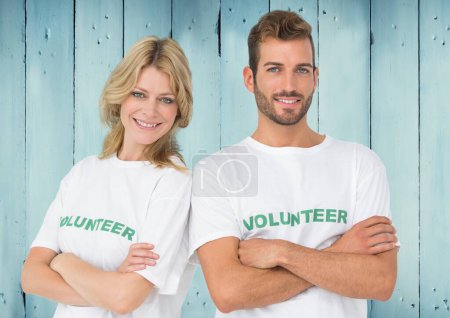 Photo for Digital composite of volunteers crossing arms - Royalty Free Image
