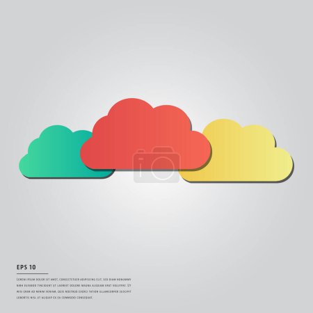 Téléchargez les photos : Lorem ipsum texte et cloud computing, illustration colorée - en image libre de droit