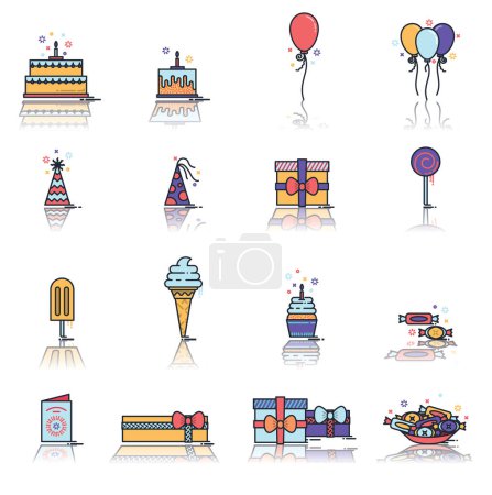 Photo for Set of various celebration vector icons - Royalty Free Image