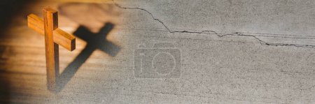 Photo for "Standing cross and concrete transition - Royalty Free Image
