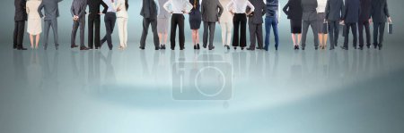 Photo for Group of Business People standing on reflective surface - Royalty Free Image