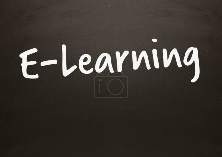 Photo for E-learning text on blackboard - Royalty Free Image