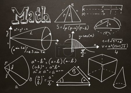 Foto de Ecuaciones matemáticas en pizarra - Imagen libre de derechos