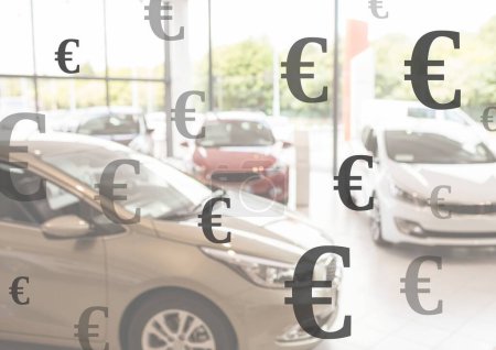 Photo for Cars with Euro currency icons - Royalty Free Image