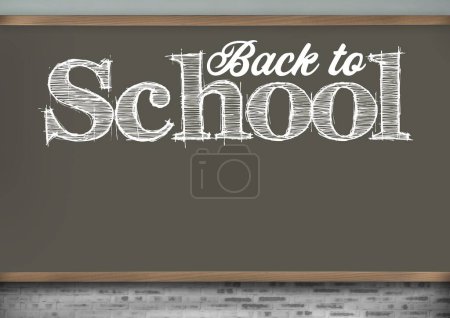 Photo for Back to school text on blackboard - Royalty Free Image