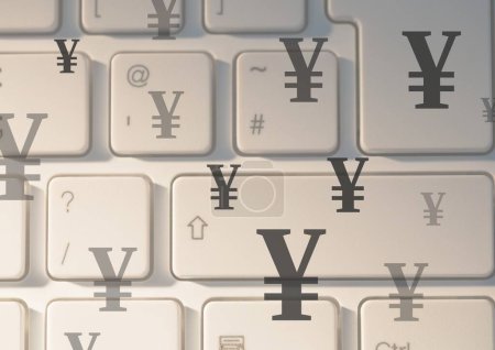 Photo for Keyboard with Yen currency icons - Royalty Free Image