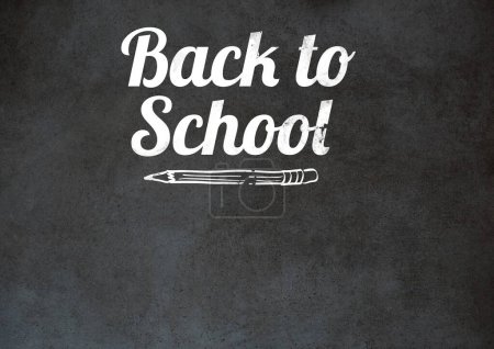 Photo for Back to school text on blackboard - Royalty Free Image