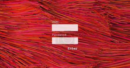 Photo for Log in screen icons against red color lines background - Royalty Free Image