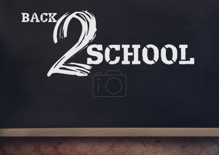 Photo for Back 2 school text on blackboard - Royalty Free Image