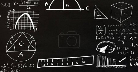Photo for Math drawings on blackboard - Royalty Free Image