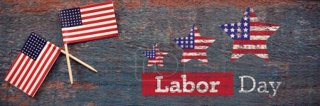 Photo for "Composite image of composite image of labor day text with star shapes american flag" - Royalty Free Image