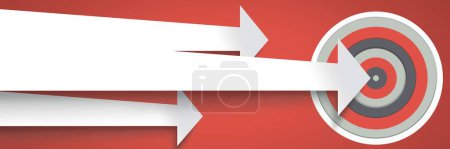 Photo for Long arrows pointing at target - Royalty Free Image