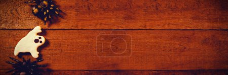 Photo for Overhead view of decoration with cookie on table - Royalty Free Image