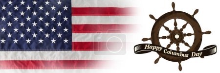 Foto de Imagen compuesta de logo para evento americano evento colombus day - Imagen libre de derechos