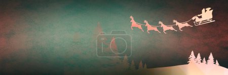 Foto de Transición navideña de trineo y renos de Santa - Imagen libre de derechos