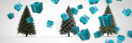 Foto de Árboles de Navidad y regalos - Imagen libre de derechos