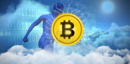 Téléchargez les photos : Composite image of symbol of bitcoin digital cryptocurrency - en image libre de droit