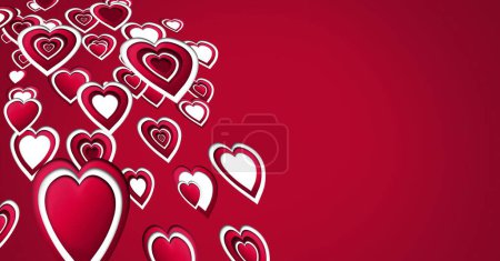 Téléchargez les photos : Carte de coeurs de Valentines en couches - en image libre de droit