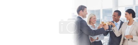 Photo for Business people celebrating with champagne transition - Royalty Free Image