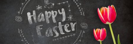 Téléchargez les photos : Fête Pâques salutation arrière-plan modèle - en image libre de droit