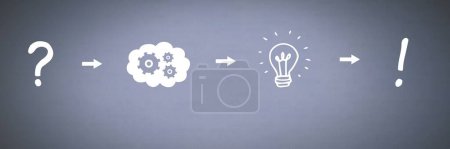 Photo for Idea thought and brainstorm process icons in sequence - Royalty Free Image