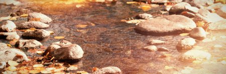 Téléchargez les photos : Rivière avec des pierres de galets par une journée ensoleillée - en image libre de droit