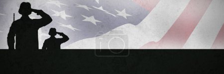 Téléchargez les photos : Image composite du portrait d'un soldat au fusil saluant - en image libre de droit