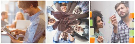 Téléchargez les photos : Jeunes gens d'affaires travail d'équipe réunion collage - en image libre de droit