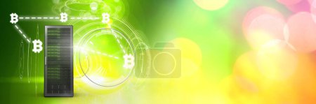 Photo for Computer server and bitcoin technology information interface transition - Royalty Free Image