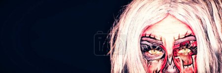 Téléchargez les photos : Attrayant jeune femme avec le maquillage Halloween - en image libre de droit