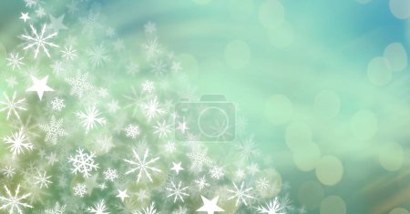 Photo for Christmas and new year greeting card with snowflakes - Royalty Free Image