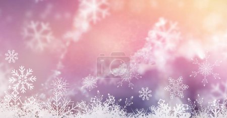Photo for Snowflakes and lights on bokeh background - Royalty Free Image