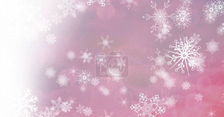 Foto de Copos de nieve y luces, ilustración colorida - Imagen libre de derechos