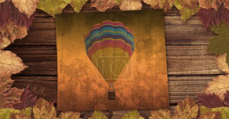 Téléchargez les photos : L'automne quitte la frontière avec la montgolfière - en image libre de droit