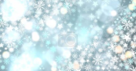 Téléchargez les photos : Flocons de neige et lumières, illustration colorée - en image libre de droit
