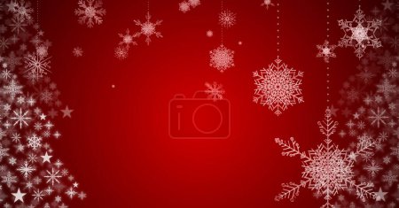 Foto de Copos de nieve con fondo rojo - Imagen libre de derechos