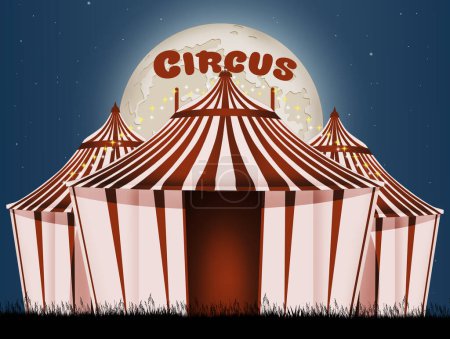 Téléchargez les photos : Illustration de cirque avec texte - en image libre de droit